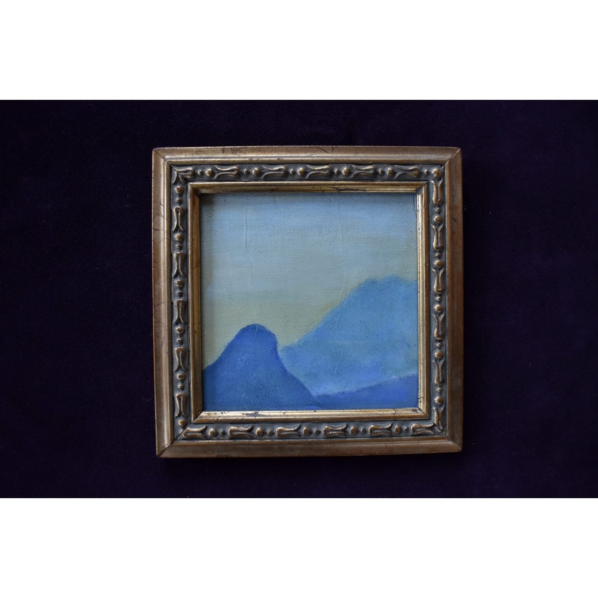 Pep Camps landscape distant mountains atmospheric oil on board
