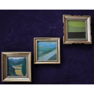 Original set five oil painting landscapes by Spanish artist Pep Camps for sale at Winckelmann Gallery