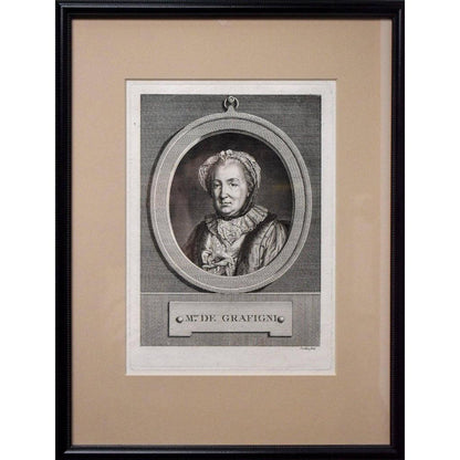 Pierre Charles Lévêque engraving portrait of Françoise de Graffigny Winckelmann Gallery