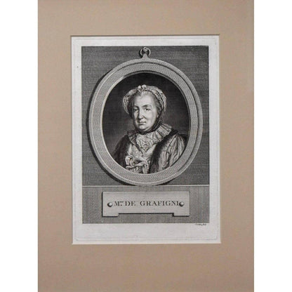 Pierre Charles Lévêque engraving portrait of Françoise de Graffigny Winckelmann Gallery