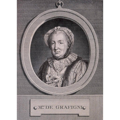 Pierre Charles Lévêque engraving portrait of Françoise de Graffigny Winckelmann Gallery