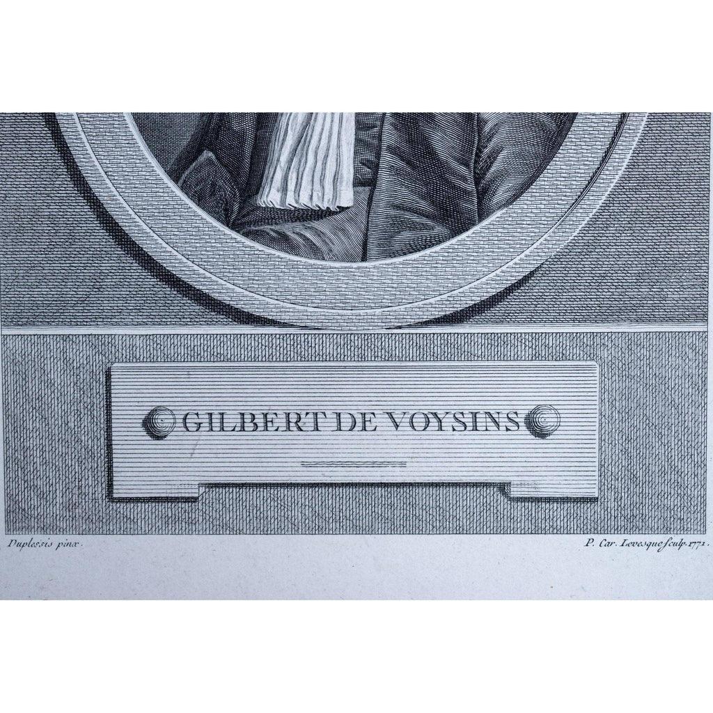 Pierre Charles Lévêque engraving portrait of Gilbert de Voisins  Winckelmann Gallery
