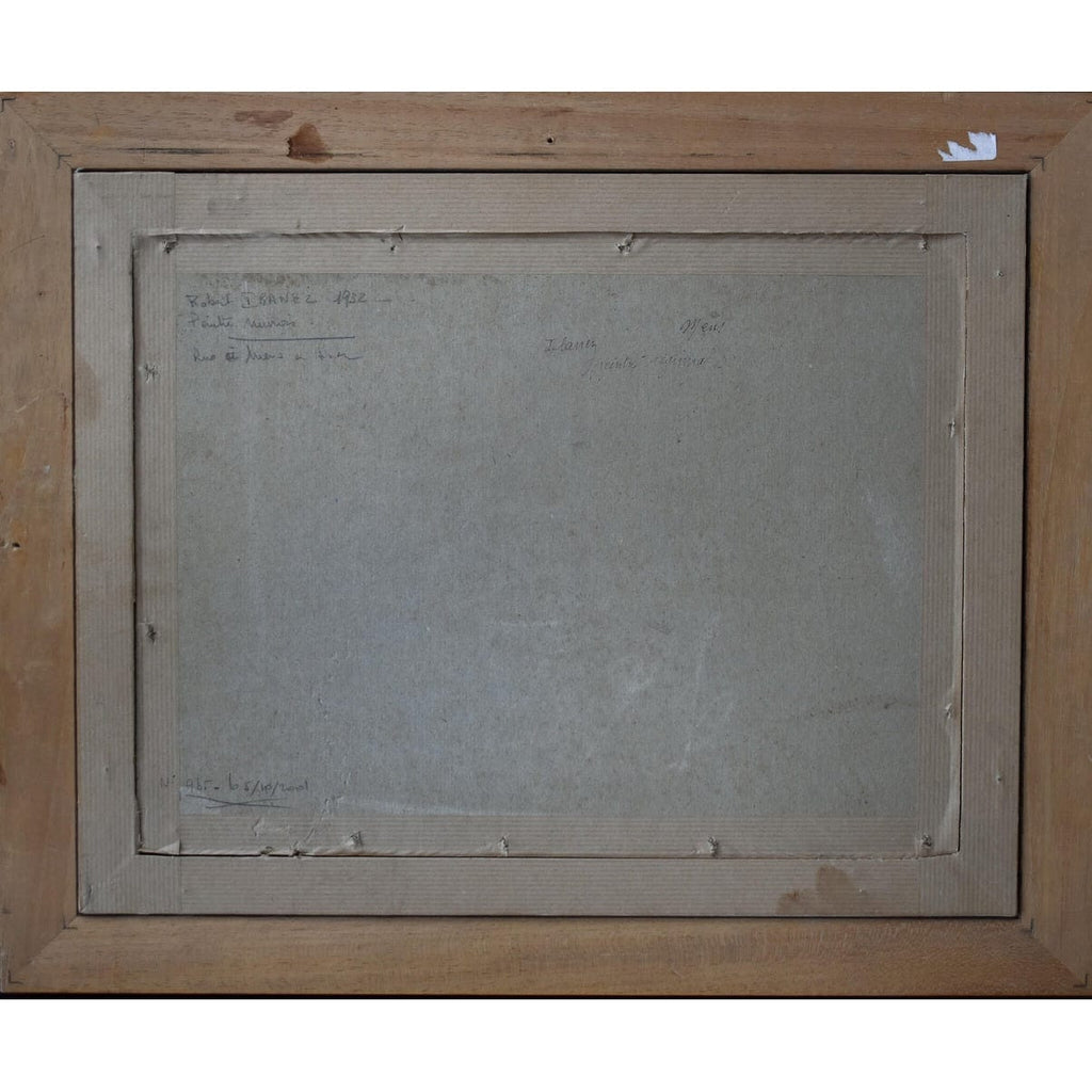 Verso back of Ibanez watercolor showing paper France 1978
