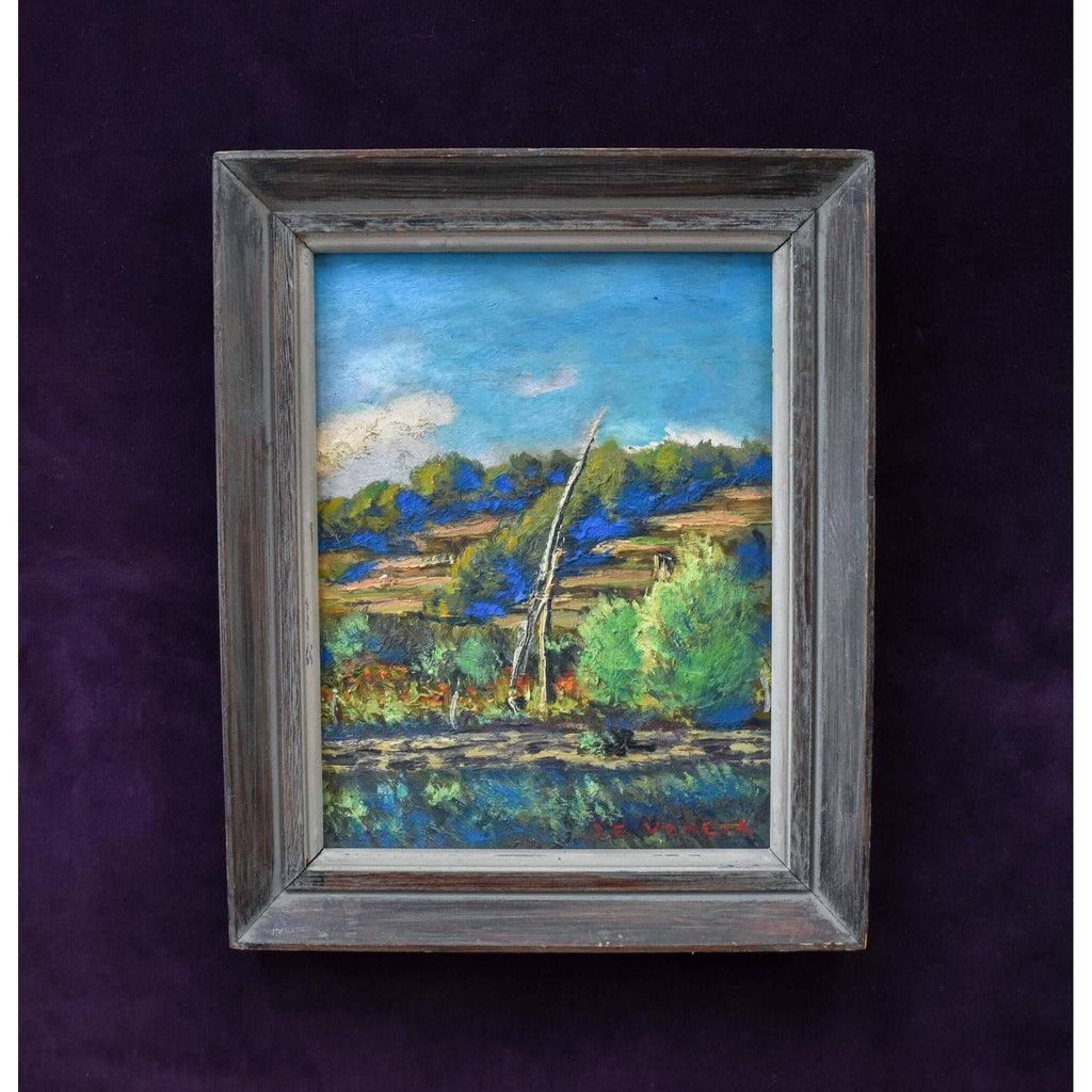 Jaeger French landscape bright colors dead tree stumps 1945
