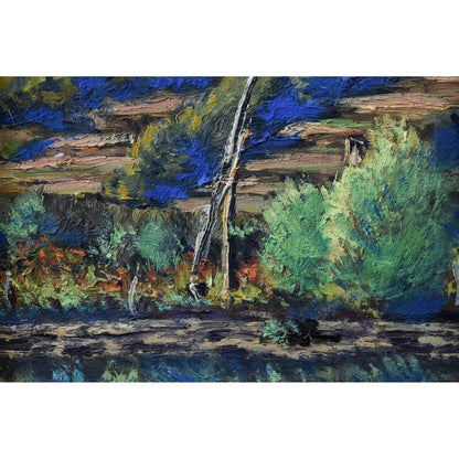 Robert Jaeger oil painting depicting a mountain landscape with a stream Winckelmann Gallery