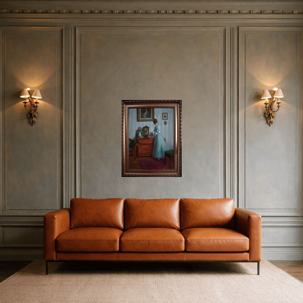 Robert Scheffer Biedermeier Interior Scene 1923 Oil – Winckelmann Gallery