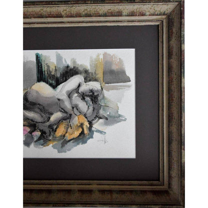 Roger Coppe watercolour painting depicting a nude female figure Winckelmann Gallery