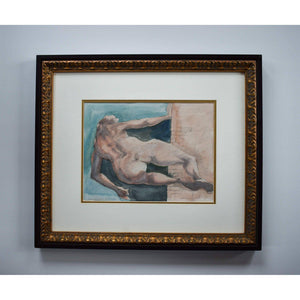 Roger Coppe watercolour painting depicting a nude figure on the wall Winckelmann Gallery