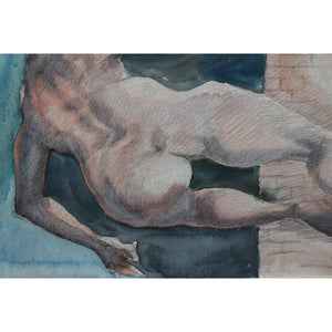 Roger Coppe watercolour painting depicting a nude figure on the wall Winckelmann Gallery