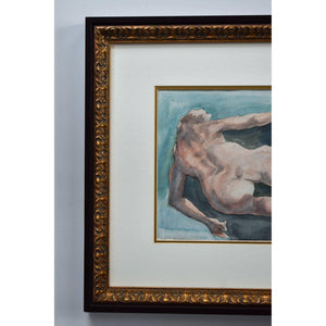 Roger Coppe watercolour painting depicting a nude figure on the wall Winckelmann Gallery