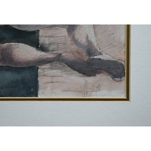 Roger Coppe watercolour painting depicting a nude figure on the wall Winckelmann Gallery