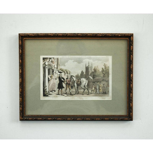 Rowlandson Doctor Syntax on horseback hand-coloured aquatint 1813

