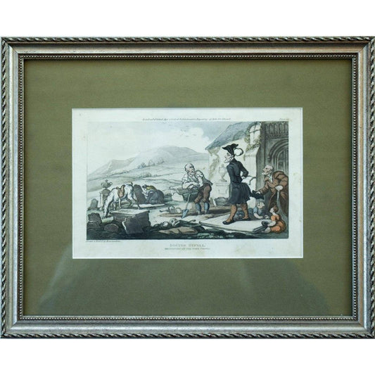 Rowlandson Doctor Syntax churchyard scene hand-coloured aquatint 1813

