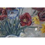 Vintage still life oil painting flowers in a vase circa 1930 to be restored for sale at Winckelmann Gallery