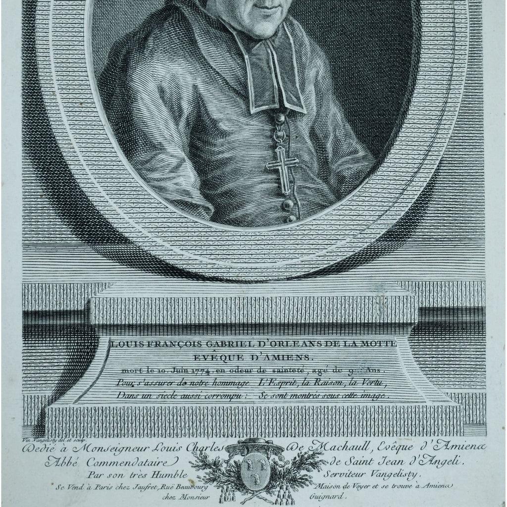 Detail view of engraving technique Vincenzio Vangelisti 1780 portrait
