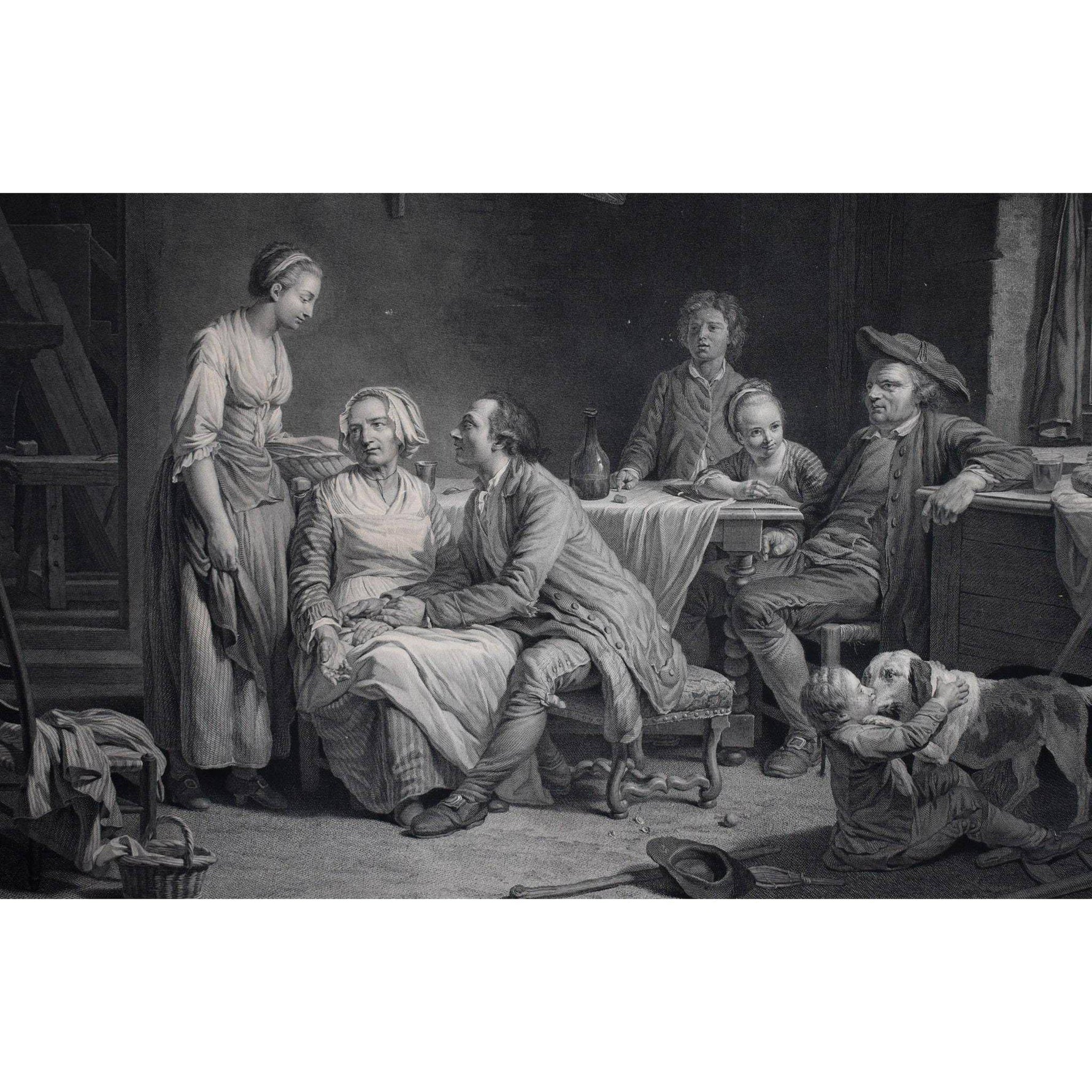 Charles Bervic engraving scene entitled The Request Granted Winckelmann Gallery