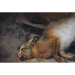 Antique still life painting pastel hunting hare circa 1900 by Michel Fronti for sale at Winckelmann Gallery