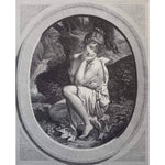 Antique portrait engraving young girl with arrow original 1804 by Pierre Audouin for sale at Winckelmann Gallery