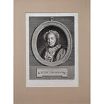 Antique etching portrait woman writer Graffigny original 1772 by Pierre Charles Leveque for sale at Winckelmann Gallery