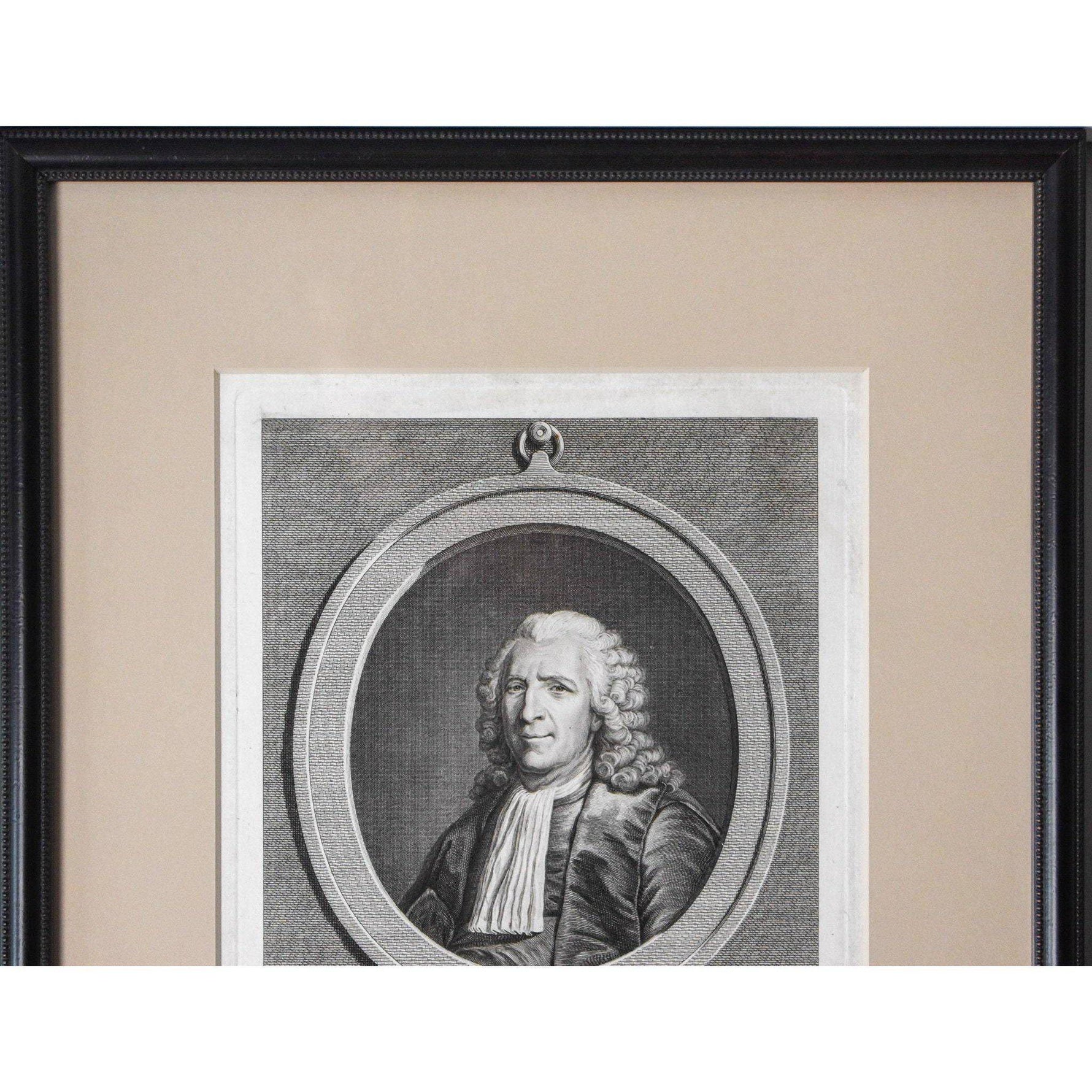 Antique portrait etching Gilbert de Voisins original 1771 by Pierre Charles Leveque for sale at Winckelmann Gallery