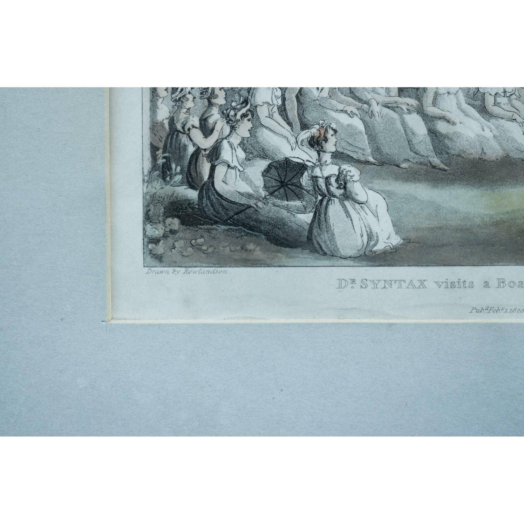 Thomas Rowlandson print etching entitled Doctor Syntax Boarding School original 1820 for sale at Winckelmann Gallery