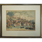 Thomas Rowlandson hand-coloured etching entitled Rural Sports Smock Racing original 1811 for sale at Winckelmann Gallery