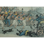 Thomas Rowlandson hand-coloured etching entitled Rural Sports Smock Racing original 1811 for sale at Winckelmann Gallery