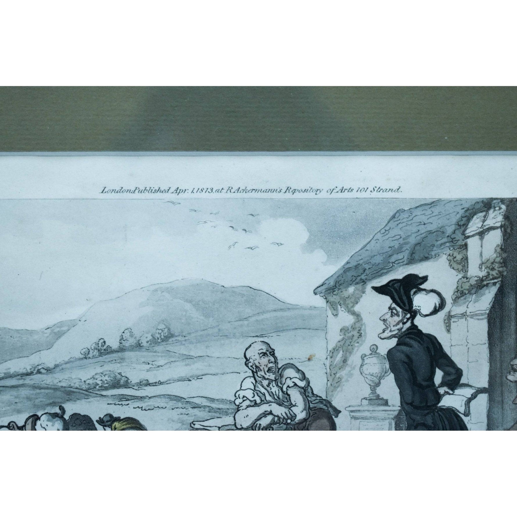 Thomas Rowlandson etching entitled Doctor Syntax Meditating on the Tomb Stones original 1813 for sale at Winckelmann Gallery