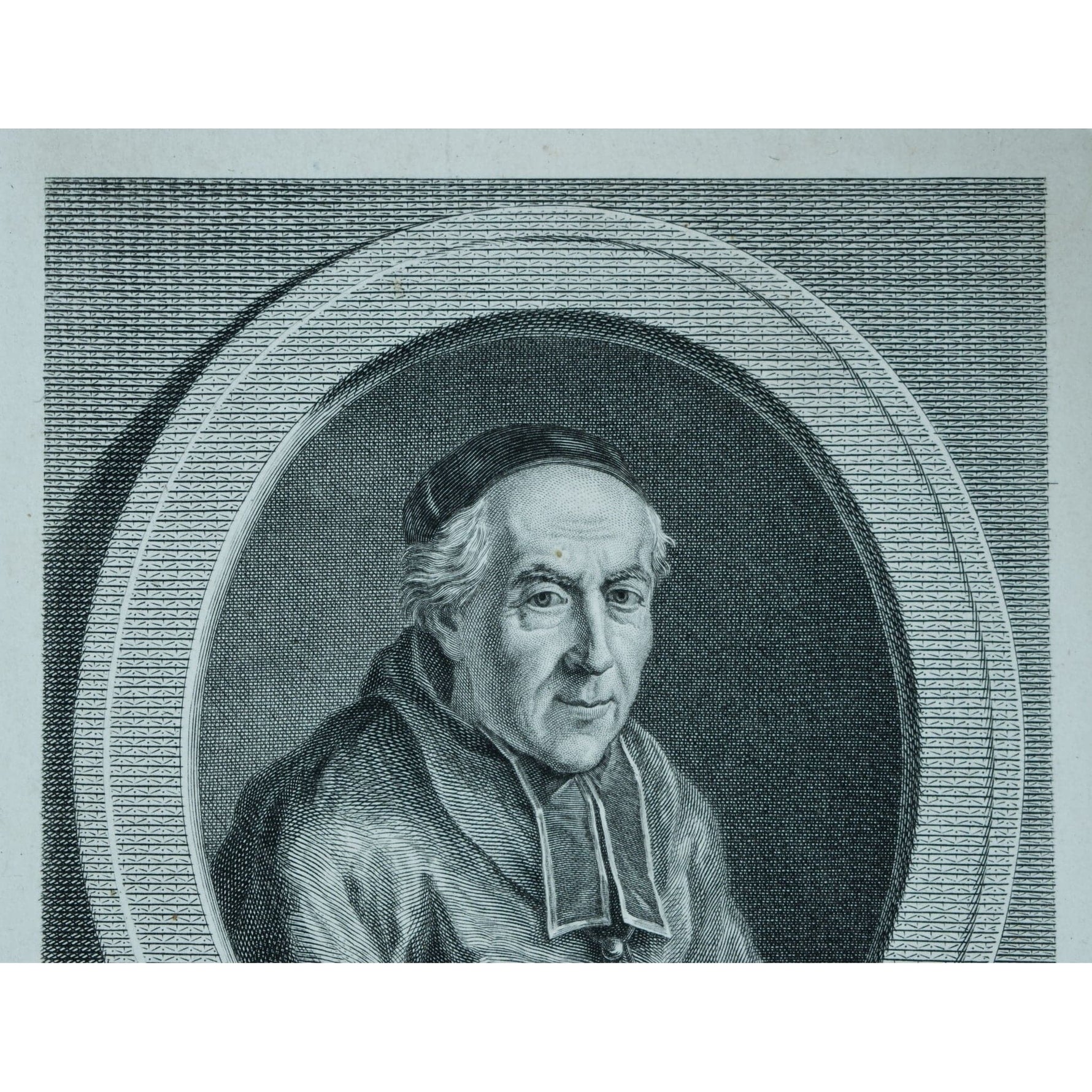 Antique portrait engraving bishop Orleans de la Motte circa 1780 by Vincenzo Vangelisti for sale at Winckelmann Gallery