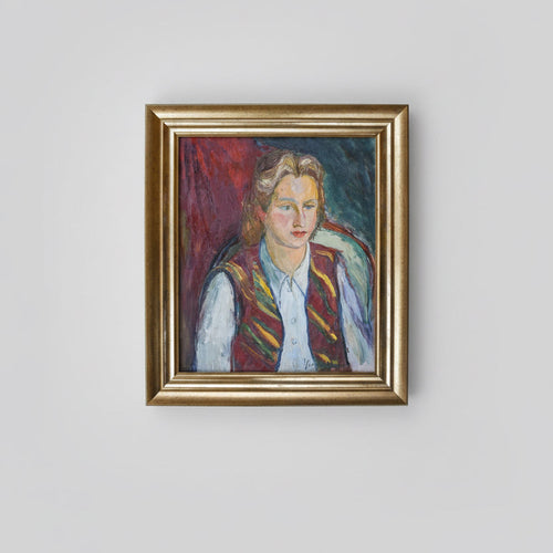 Mondin French portrait blonde woman red lips interwar period 1930
