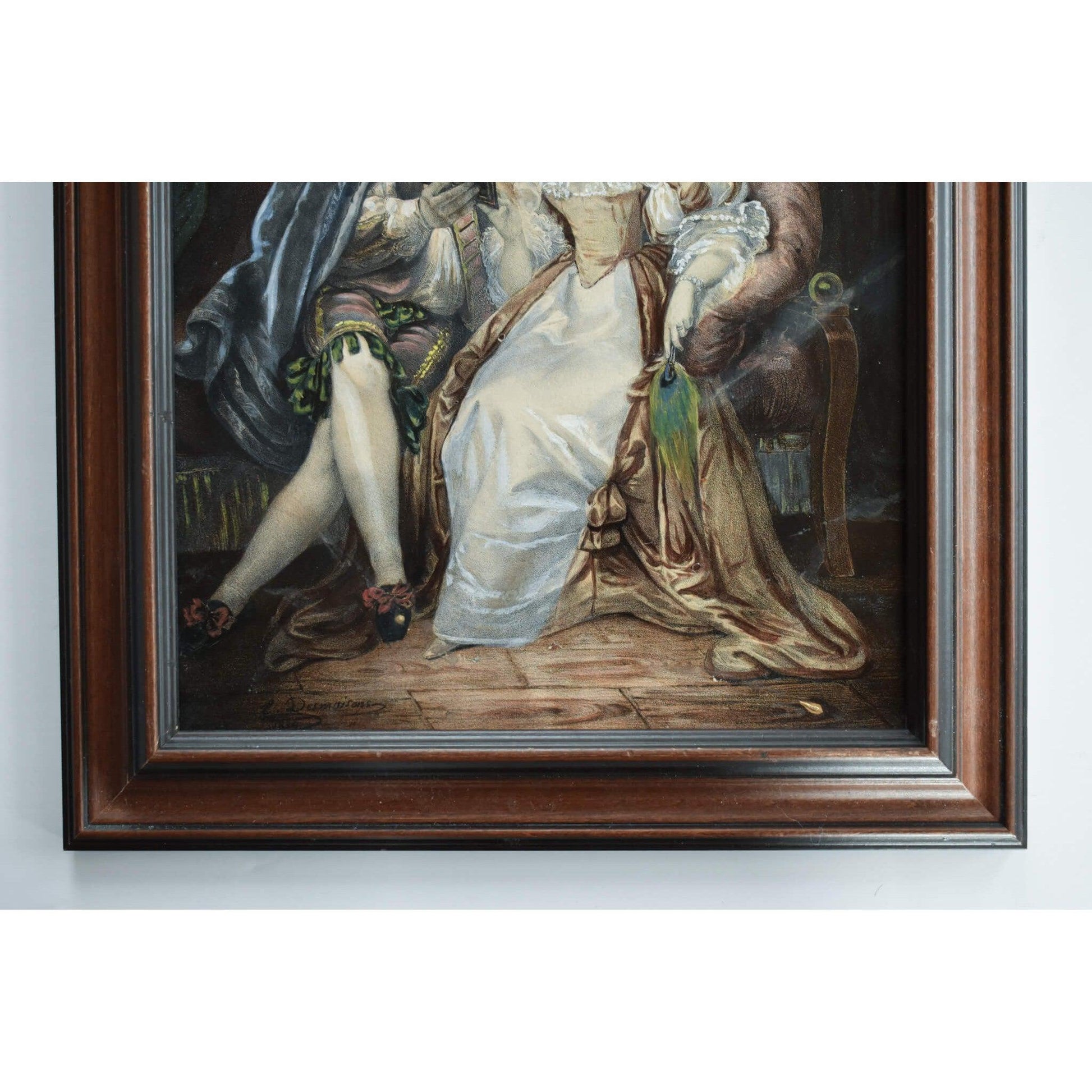 Antique original chromolithograph genre scene, signed and dated 1834 by Émile Desmaisons. For sale at Winckelmann Gallery.