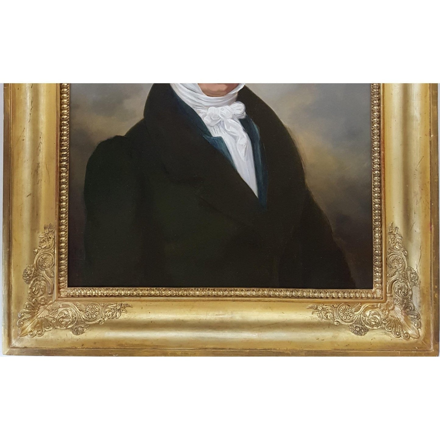 Antique portrait oil painting man elegant suit french merchant circa 1820 for sale at Winckelmann Gallery
