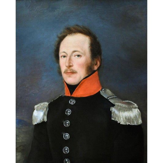 Antique portrait oil painting man french military officer unsigned circa 1830 for sale at Winckelmann Gallery