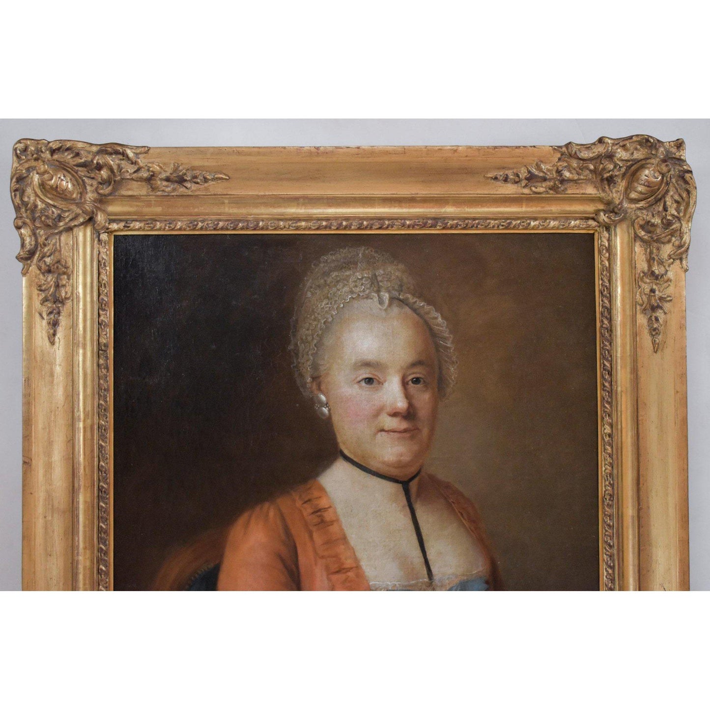 Antique portrait oil painting woman seated armchair circa 1760 for sale at Winckelmann Gallery