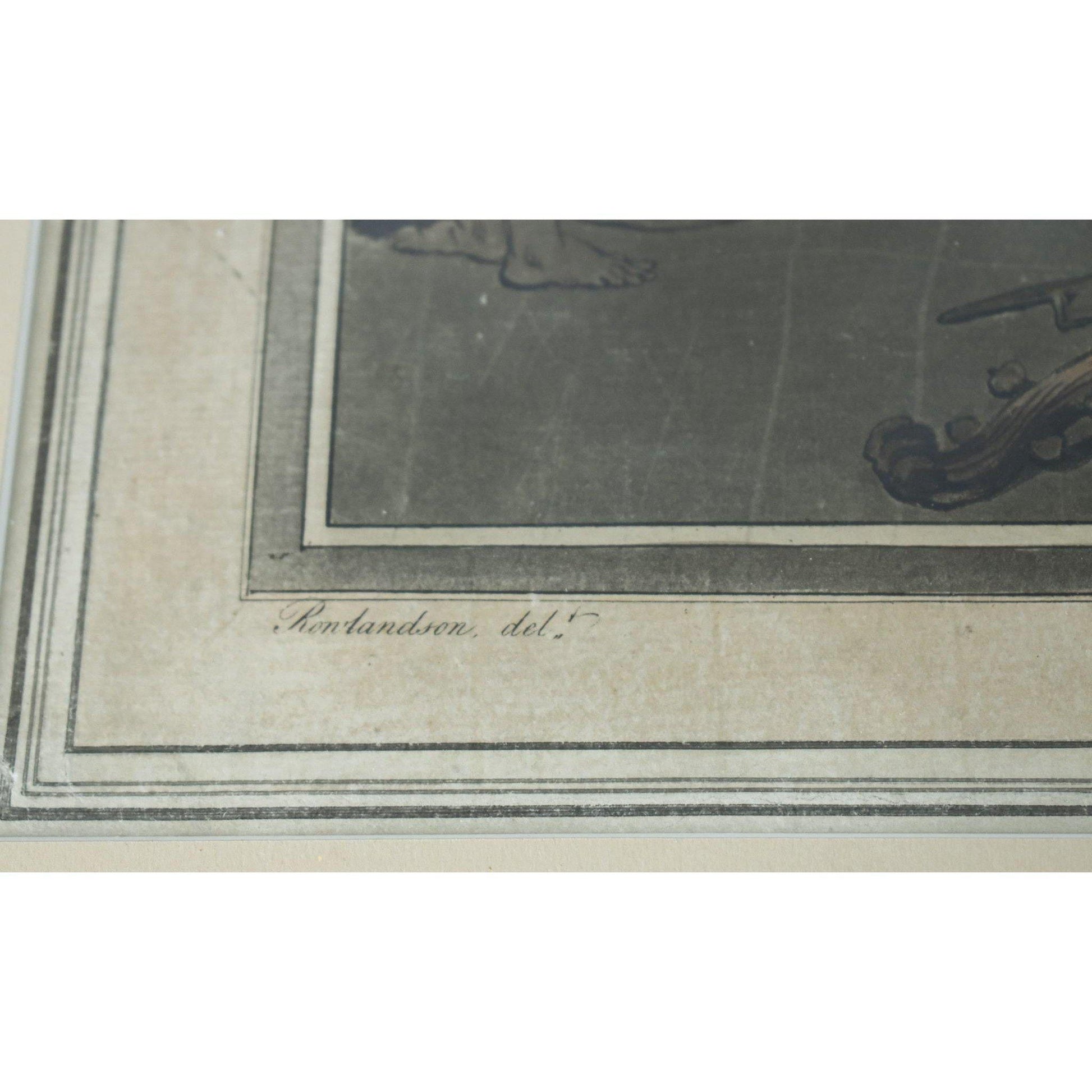 Thomas Rowlandson etching aquatint entitled An Italian Family original 1785 for sale at Winckelmann Gallery